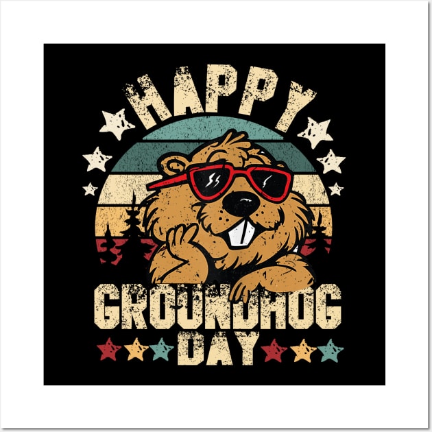 Happy Groundhod Day Wall Art by WestKnightTees